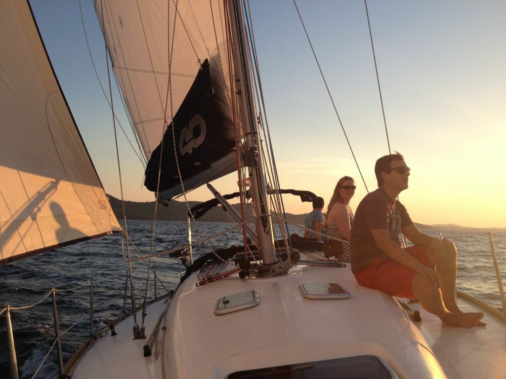 sailing into the sunset in Zadar